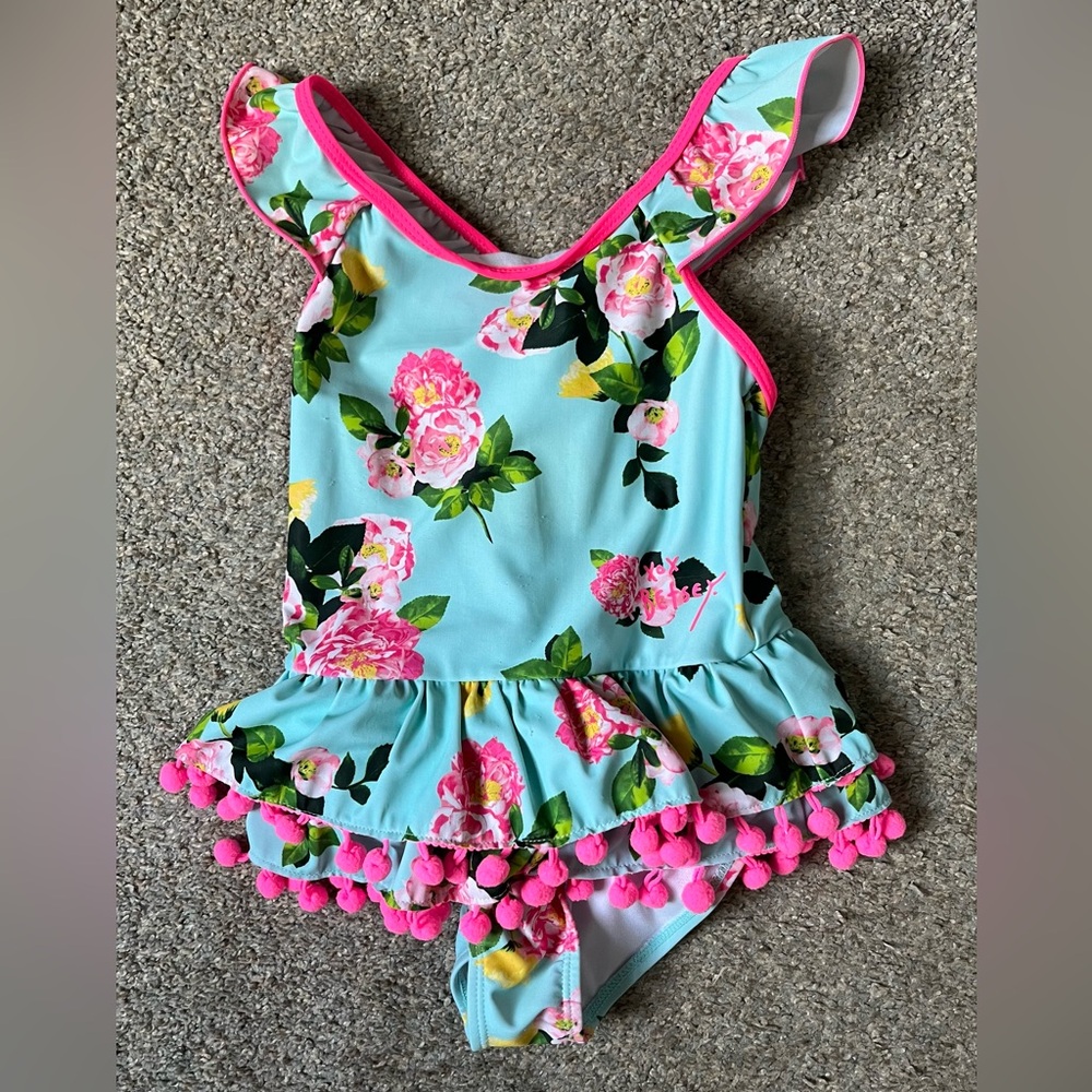 Betsy Johnson Girls One Piece Bathing Suit - Size 6X